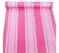 AINITAOCOM Self Adhesive Vinyl Rose and Pink Stripe Peel and Stick Wallpaper Shelf Liner for Walls Nursery Girls Bedroom Cabinets Dresser Drawer Furniture Decal Removable Waterproof 17.7x117 Inches