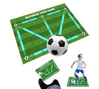AINIUNIU Football Training Mat, 90cmx60cm Football Footstep Training Mat, Non-Slip Shock Dribble Silent Soccer Sports Mat, Soccer Training Equipment for Kids Adults Indoor, Green