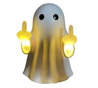 Ainiupi 1/2Pcs Ghost Middle-Finger Led Lamp, Cute Ghost Statue Halloween Home Decorations, Scary Ghost Figurines Prank Gifts for Desktop Wall Home Garden Office Decor