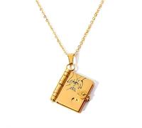 Ainiupi Stainless Steel Book Pendant Necklace Titanium Steel Love Opening and Closing Book Sweater Chain, To My Daughter from Mom and Dad