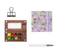 Ainiupi Watercolor Kit, Mini Travel Pocket Artist Watercolor Travel Set, Portable Paint Palette with Brushes, Sketchbook and 8 Color Paints for Artists, Students, and Painters