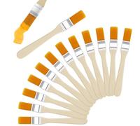 Ainiv 12 Pcs Small Paint Brush Set, Flat Paint Brush Painting Tools, Trim Painting Tool Soft Bristle with Wood Handle for Paint, Acrylic, Watercolor, Keyboard Cleaning, Walls, Touch Up(1.45cm Wide)