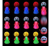 Ainiv 12PCS LED Emoji Creative Bouncing Dolls, Jumping Elf Fidget Toys, Kids Party Bag Fillers, Novelty Cool Spinning Toy, Stress Relief Toy, Funny Jump Bounce Elf Fly Toy for Party Supplies Christmas