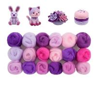 Ainiv 18 Pcs Felting Wool, Needle Felting Wool (Purple Series)