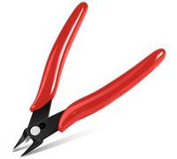 Ainiv 1PCS Micro Wire Cutter, Spring-Loaded Side Cutting Pliers Flush Cutters, Precision Diagonal Cutting Pliers in CRV Steel, Wire Snips for Electrical, Homes, Craft, Jewellery, 3D Print Models-Red