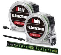 Ainiv 2 Pack 10M Tape Measure, Fluorescent Retractable Measuring Tape | Fluorescent Steel Tape Measure, Self-Lock Retractable Durable Heavy Duty Measuring Tape for DIY, Home, and Professional Use