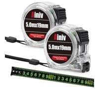 Ainiv 2 Pack 5M Tape Measure, Fluorescent Retractable Measuring Tape | Fluorescent Steel Tape Measure, Self-Lock Retractable Durable Heavy Duty Measuring Tape for DIY, Home, and Professional Use