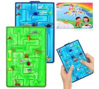 Ainiv 2 Pack Maze Sensory Toys, Fidget Toys for Anxiety, Squishy Fidget Toys for Kids Adults, Autism Sensory Toys, Gel Filled Relief Toy Special Needs Developmental Toys(Maze Dinosaur Green & Blue)