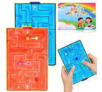 Ainiv 2 Pack Maze Sensory Toys, Fidget Toys for Anxiety, Squishy Fidget Toys for Kids Adults, Autism Sensory Toys, Gel Filled Relief Toy Special Needs Developmental Toys(Maze Type Red & Blue)