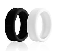 Ainiv 2 Pack Silicone Ring Cover Compatible with Gen 4 or Gen 3, Anti-Scratch Elastic Silicone Ring Protector, Men Women Working Out Gym(Black&White-S)