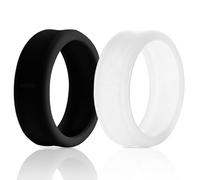 Ainiv 2 Pack Silicone Ring Cover Compatible with Gen 4 or Gen 3, Anti-Scratch Elastic Silicone Ring Protector, Men Women Working Out Gym(Black&Clear-S)