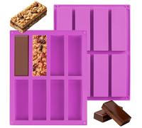 Ainiv 2 PCS Cavity Rectangle Silicone Moulds, Large Silicone Molds for Bread Baking, Baking Moulds for Chocolate Truffles, Bread, Brownies, Cornbread, Cheesecakes, Puddings, Granola Bars