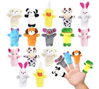 Ainiv 20 Pcs Finger Puppets for Babies, Animals Finger Puppets for Toddlers, Cartoon Hand Puppet Toys for Children, Baby Party Bag Fillers, Cute Plush Animals Dolls for Boys & Girls Gift Educational