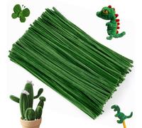 Ainiv 200PCS Pipe Cleaners for Craft, 30cm Green Crafting Pipe Cleaners, Fuzzy Sticks Craft Supplies, Chenille Stems for DIY, Arts & Crafts for Christmas Tree Creative Handmade DIY Decoration