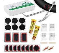 Ainiv 29PCS Puncture Repair Kit, Bike Tire Patch Repair Kit, Self-adhesive Puncture Set- Repair Patch, Metal Crowbar File, Bike Tyre Repair Kits for Motorcycle Mountain Bike and Road Bike