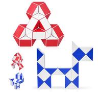 Ainiv 2PCS Magic Snake Cube, 24 Blocks 3D Puzzle Toy, Fidget Snake Toy for Kids, Great Gift for Boys and Girls, Party Supplies, Birthday Party Favors, Goodie Bags Fillers