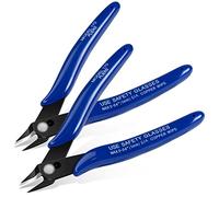 Ainiv 2PCS Micro Wire Cutter, Spring-Loaded Side Cutting Pliers Flush Cutters, Precision Diagonal Cutting Pliers in CRV Steel, Wire Snips for Electrical, Homes, Craft, Jewellery, 3D Print Models-Blue