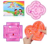 Ainiv 3 Pack Maze Sensory Toys, Fidget Toy for Anxiety, Squishy Fidget Toy for Kids Adults, Special Needs Developmental Toys(Maze Type Red + Pink + Purple)