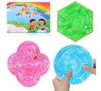 Ainiv 3 Pack Maze Sensory Toys, Fidget Toy for Anxiety, Squishy Fidget Toy for Kids Adults, Special Needs Developmental Toys(Maze Type Green + Sky Blue + Rose Red)