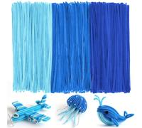 Ainiv 300PCS Pipe Cleaners for Craft, 30cm Blue Series Crafting Pipe Cleaners, Fuzzy Sticks Craft Supplies, Chenille Stems for DIY, Arts & Crafts for Creative Handmade DIY Decoration