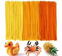 Ainiv 300PCS Pipe Cleaners for Craft, 30cm Orange Yellow Series Crafting Pipe Cleaners, Fuzzy Sticks Craft Supplies, Chenille Stems for DIY, Arts & Crafts for Creative Handmade DIY Decoration