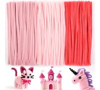 Ainiv 300PCS Pipe Cleaners for Craft, 30cm Rose Pink Series Crafting Pipe Cleaners, Fuzzy Sticks Craft Supplies, Chenille Stems for DIY, Arts & Crafts for Creative Handmade DIY Decoration