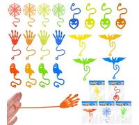 Ainiv 30Pcs Novelty Sticky Stretchy Toys Set, Halloween Theme Novelty Toys for Kids, Stretchy Sticky Wall Climbers Window Crawler Toys Party Bag Fillers for Party Favor Home Kids Gift (F5-3557133)