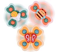 Ainiv 3PCS Suction Cup Spinner Toy, Spinning Top Toys for 1+ Year Old Baby