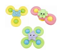 Ainiv 3PCS Suction Cup Spinner Toy, Spinning Top Toys for 1+ Year Old Baby