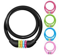 Ainiv 4-Digit Password Bicycle Lock, 65cm Portable Anti-Theft Bike Lock - Resettable 4-Digit Combinations for Bike, Motorbike, Scooter, Skateboard, Gate, Fence (Black)