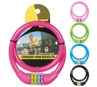 Ainiv 4-Digit Password Bicycle Lock - 65cm Portable Anti Theft Bike Lock, Resettable Combinations for Bike, Motorbike, Scooter, Skateboard, Gate, Fence (Pink)