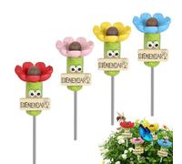 Ainiv 4 PCS Bee Insect Drinking Cup, Colorful Bee Drinking Cups, Bee Feeder for Thirsty Pollinators Bee Cups, Bees Safe Places to Drink, Resin Bee Cups for Garden Decor