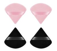 Ainiv 4 PCS Powder Puff, Triangle Makeup Puff, Reusable Soft Powder Sponge, Washable Wet Dry Dual-Use Cosmetic Puff, Face Powder Puff for Loose Powder Foundation Cream Blush Wetand or Pressed Powder