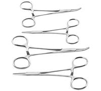 Ainiv 4PCS Fishing Forceps, Straight and Curved Self-Locking Fishing Forceps, Fish Unhooking Remover Tool, Stainless Steel Locking Clamp for Pet Grooming DIY Crafting, 12.5cm+18cm