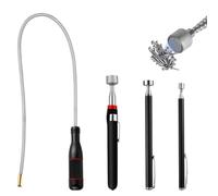 Ainiv 4PCS Magnetic Pickup Tool, Bendable Magnet Stick/10LB/5LB/1.5LB | Telescopic Magnetic Pickup Tool with Pocket Clip, Extra Strong Magnet and Non-Slip Handle, Pick Up Small Parts Metal Objects