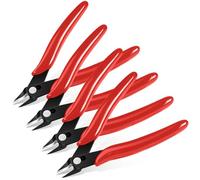 Ainiv 4PCS Micro Wire Cutter, Spring-Loaded Side Cutting Pliers Flush Cutters, Precision Diagonal Cutting Pliers in CRV Steel, Wire Snips for Electrical, Homes, Craft, Jewellery, 3D Print Models-Red