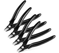 Ainiv 4PCS Micro Wire Cutter, Spring-Loaded Side Cutting Pliers Flush Cutters, Precision Diagonal Cutting Pliers in CRV Steel, Wire Snips for Electrical, Homes, Craft, Jewellery, 3D Print Models-Black