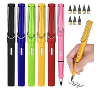 Ainiv 6 PCS Inkless Magic Pencil Everlasting Pencil with Replaceable Nib, Infinity Reusable Pencil for Writing Drawing with Extra 8 Replaceable Nibs, Home Office School Supplies