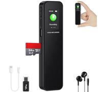 Ainiv 64GB Digital Voice Recorder, Portable Recording Device with HD Audio, DSP Intelligent Noise Reduction, Voice Recorder Transfer File to Computer for Meetings, Lectures, Class, Interview(Black)