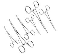 Ainiv 6PCS Fishing Forceps, Straight and Curved Self-Locking Fishing Forceps, Fishing Unhooking Remover Tool, Stainless Steel Locking Clamp for Pet Grooming DIY Crafting, 12.5cm+16cm+20cm