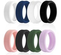 Ainiv 8 Pack Silicone Ring Cover Compatible with Gen 4 or Gen 3, Anti-Scratch Elastic Silicone Ring Protector, Men Women Working Out Gym(S for 5/6/7/8/9)