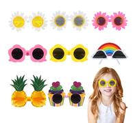 Ainiv 8PCS Beach Pool Party Eyeglasses, Novelty Party Plastica Glasses, Tropical Fancy Dress Props Glasses Frame, Hawaiian Party Decoration Props Glasses for Adults Kids Beach Party Summer Party
