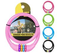 Ainiv Bike Lock, 4-Digit Password Bicycle Lock, 65cm Portable Anti Theft Bike Password Lock, Resettable Combinations 4 Digits Codes Lock for Bike, Motorbike, Scooter, Skateboard, Fence (Light Pink)