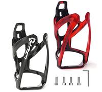 Ainiv Bike Water Bottle Cage, 2PCS Plastic PC Bike Water Bottle Holder, Bicycle Cup Holder, Cycling Bottle Holder for Road Bike and Mountain Bike, Black + Black Red