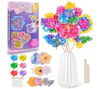Ainiv Craft Kits, Flower Poke-in Art Craft Kits, Painting Poking Art Set for Girls Presents, Poke-in Art Flower Bouquet with 8 Flowers and 2 Butterflies, Arts & Crafts