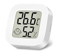 Ainiv Digital Hygrometer Indoor Thermometer, Mini Room Thermometer with LCD Display and Face Lcons, Humidity Gauge with Temperature Humidity Monitor for Bedroom, Baby Room, Warehouse, Cellar, Car