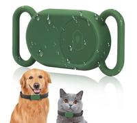 Ainiv Dog Collar Holder Compatible with Samsung Galaxy SmartTag 2, Soft Silicone Protective Case Keychain, Anti-Drop Anti-Scratch Waterproof Accessories for SmartTag2, for Pet Collar - Dark Green
