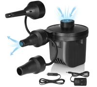 Ainiv Electric Air Pump, Portable 2 in 1 Quick Fill AC Inflator Deflator with 3 Nozzles, Electric Pump for Inflatable Swimming Pool, Swimming Ring, Pump Air Bed, Air Mattresses, Inflatable Boats