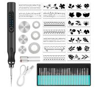 Ainiv Electric Engraving Tool Kit, USB Cordless Rechargeable Engraving Pen, Mini DIY Engraving Tool Kit, 30 Drill Rotary Carving Tools for Carving Glass Wood Metal Stone Plastic Jewelry, Black