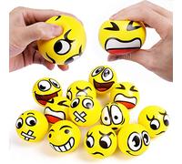 Ainiv Funny Face Squeeze Stress Balls, 12pcs Relief Ball, Sensory Ball and Adults, Hand Exercise Toys Anxiety, Fidget, Tension, Manage Anger, Large (F5-3330765)